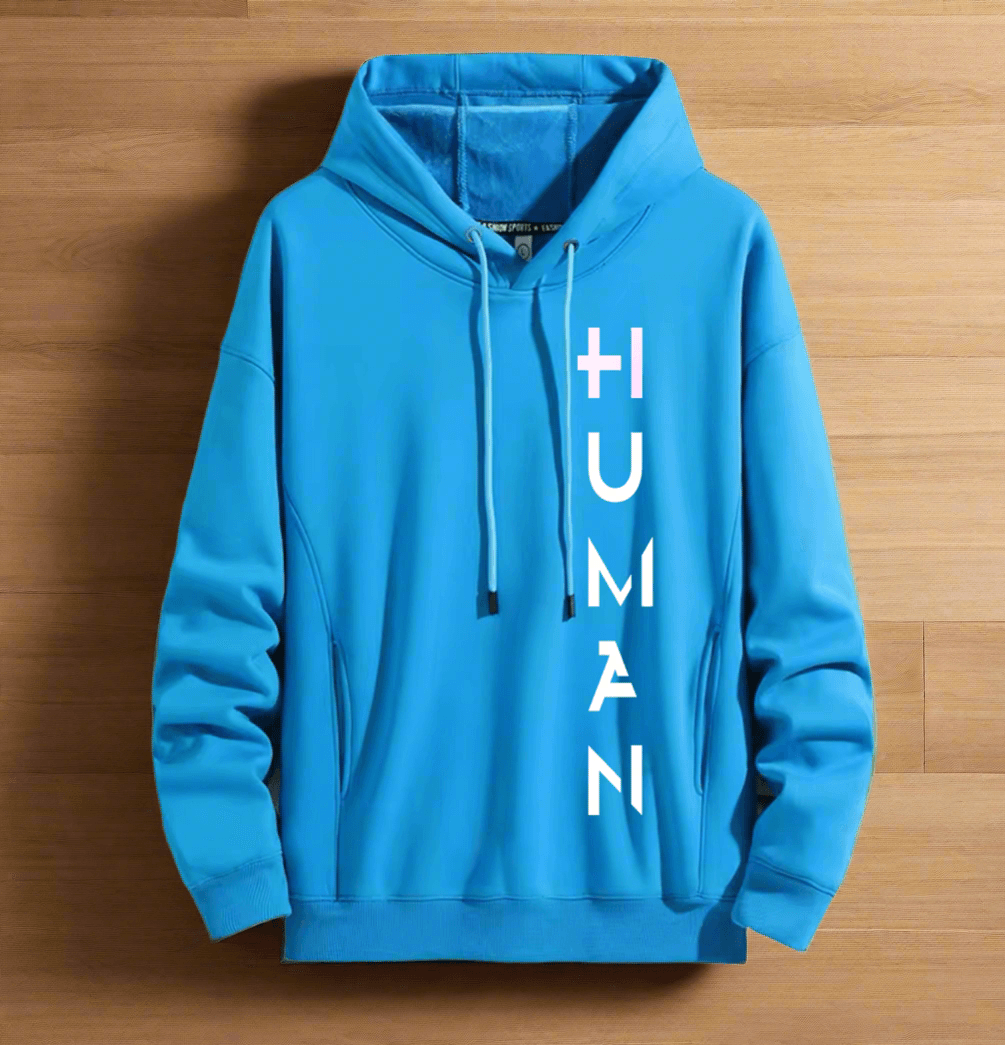 Human Art ,Winter plush hoodie warm and stylish for cold weather comfort - ARI