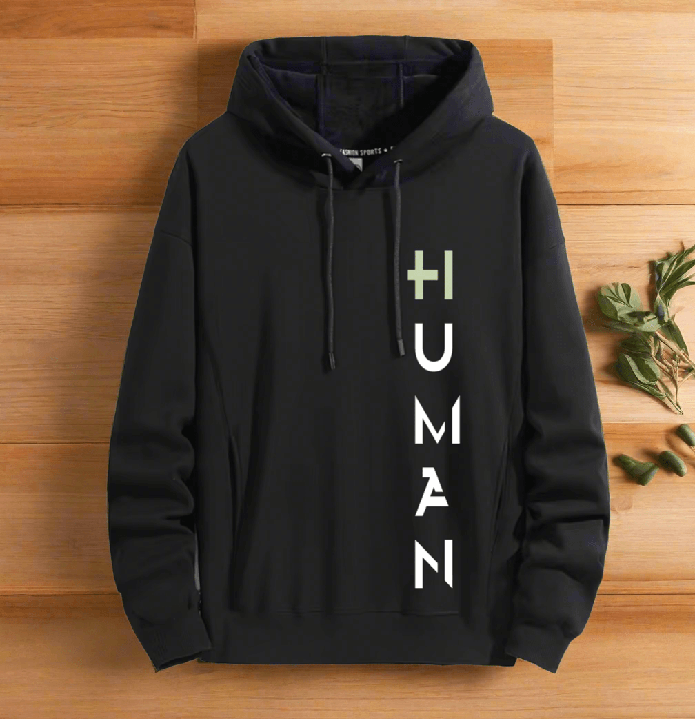 Human Art ,Winter plush hoodie warm and stylish for cold weather comfort - ARI