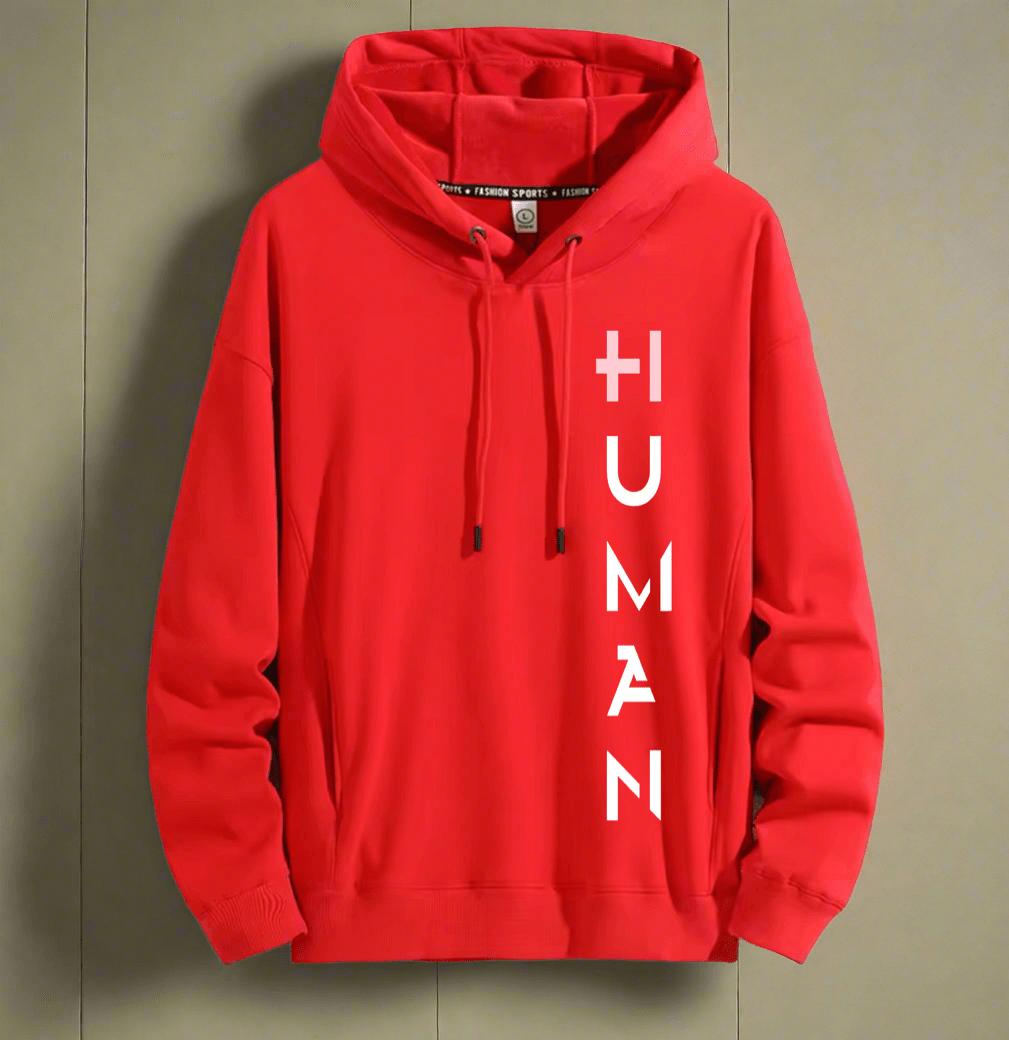 Human Art ,Winter plush hoodie warm and stylish for cold weather comfort - ARI