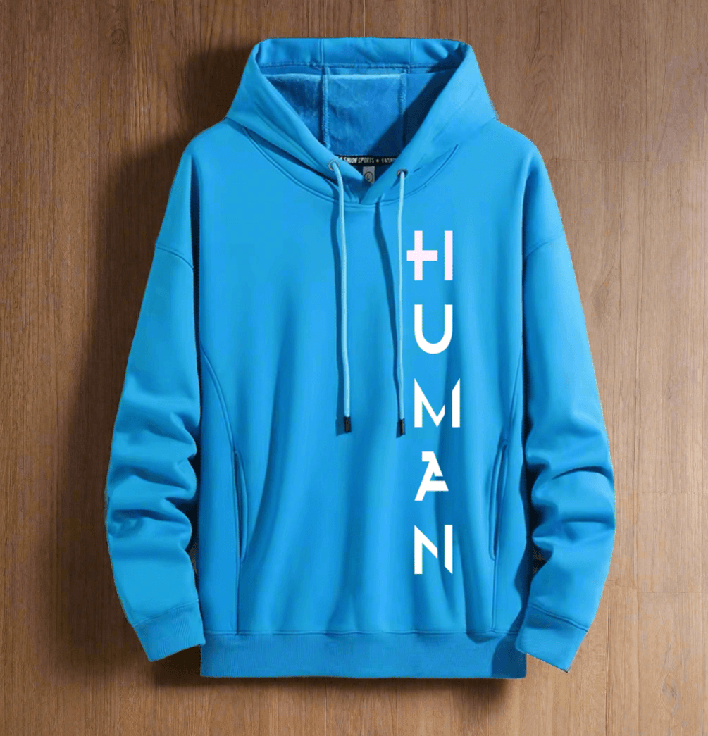 Human Art ,Winter plush hoodie warm and stylish for cold weather comfort - ARI