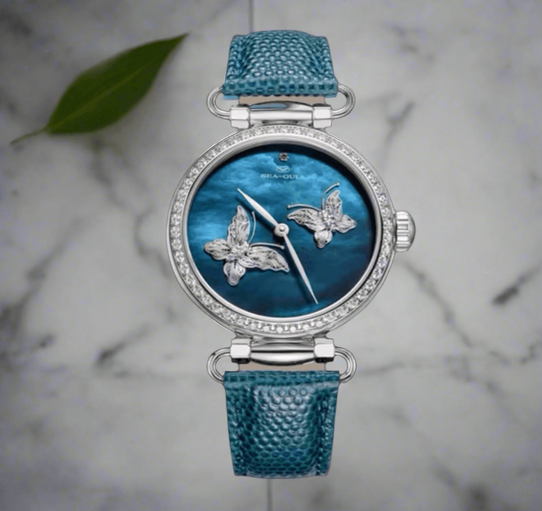 Sea-Gull perfect gift for women, crystal pearl Butterfly Filigree Craft Lady Watch - ARI
