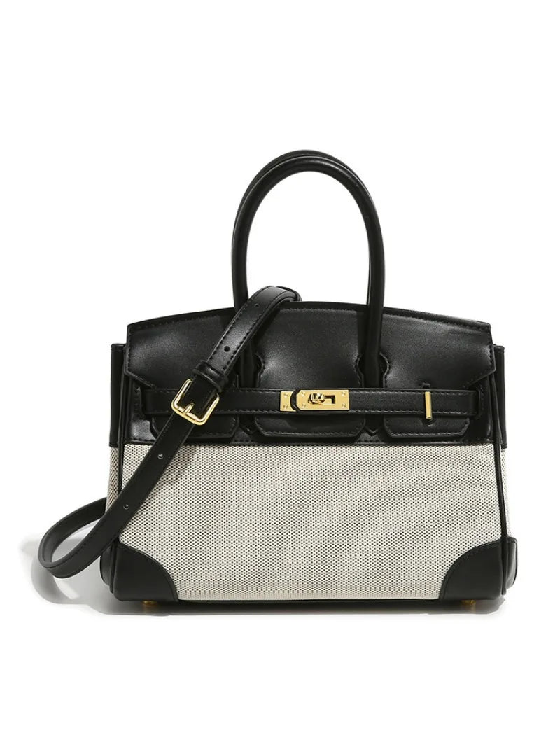 Luxury Linen Mini Platinum Bag – Elegant Handheld, Shoulder & Crossbody Women's Purse