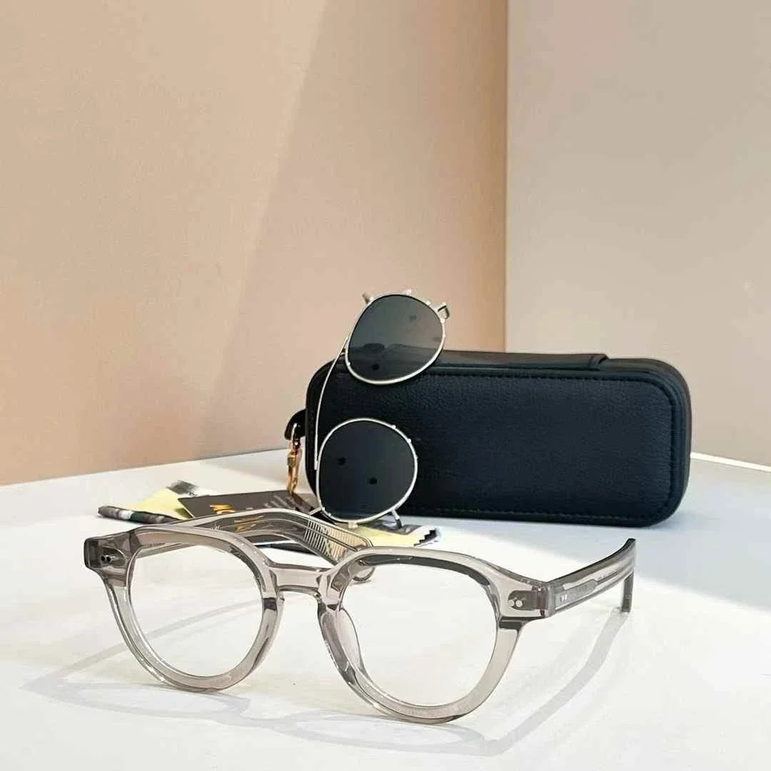 Moscot Baitsim handcrafted acetate clip-ons with iconic oval shape sunglasses