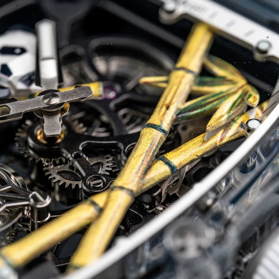 CRONUSART skeleton tourbillon watch with sapphire case and rubber strap