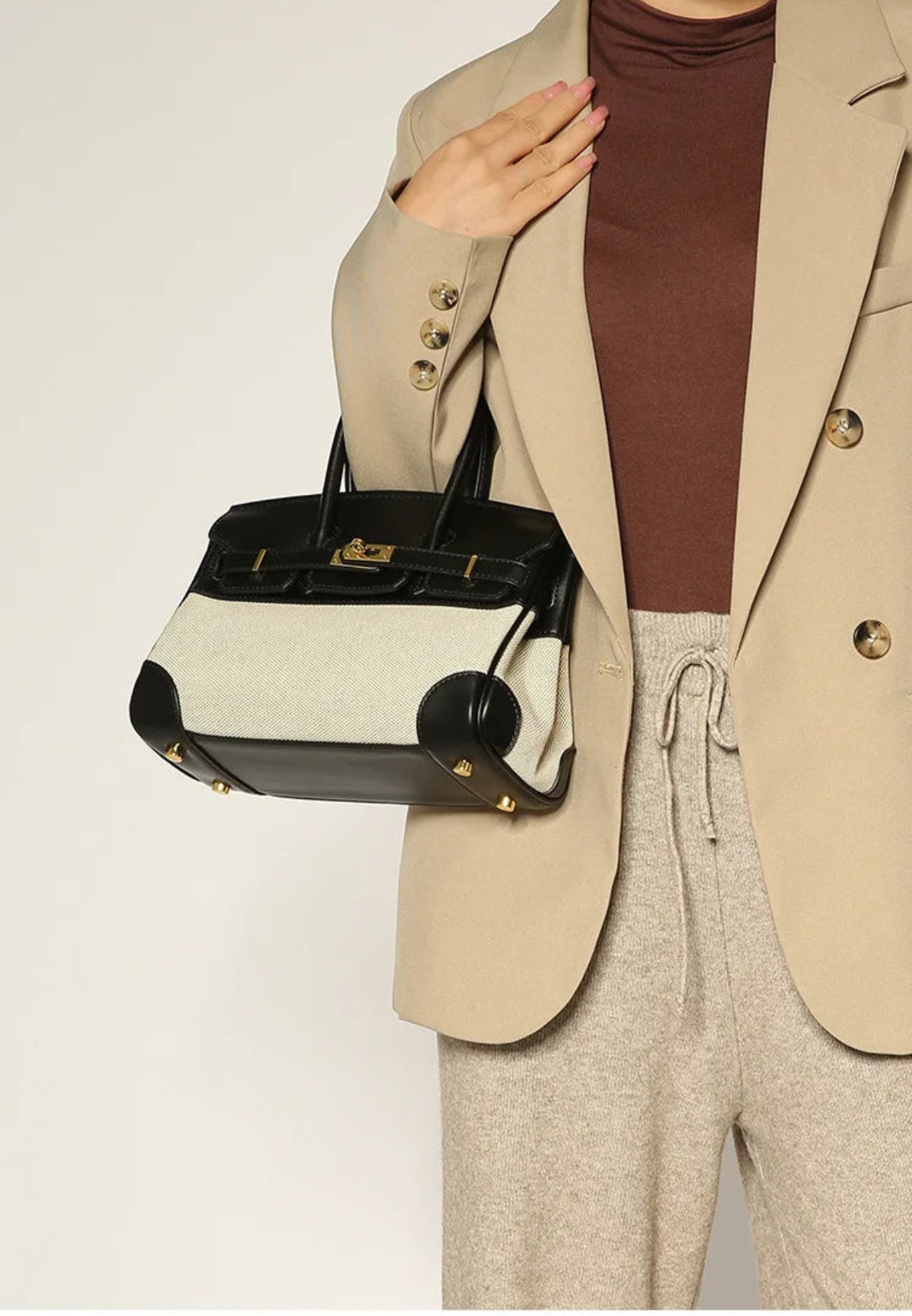 Luxury Linen Mini Platinum Bag – Elegant Handheld, Shoulder & Crossbody Women's Purse