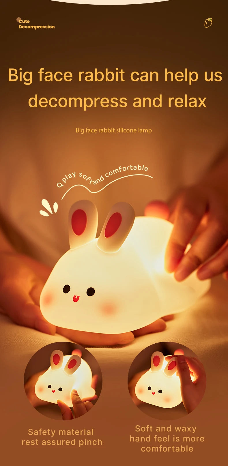 Cute animal LED night light – USB rechargeable amazing gift