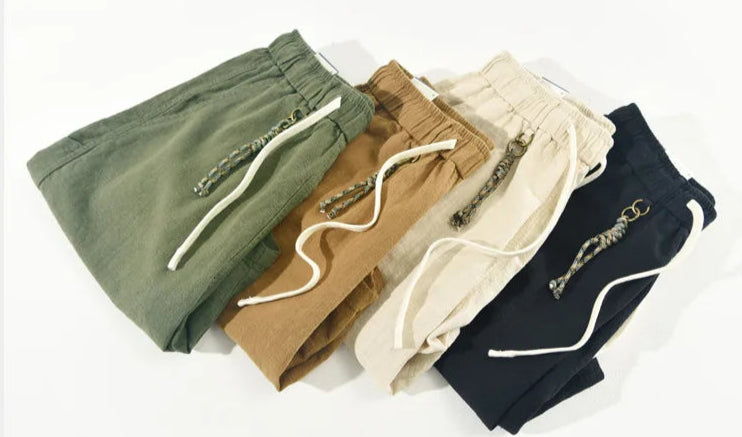 Italian luxury style Cotton linen shorts streetwear beach wearing