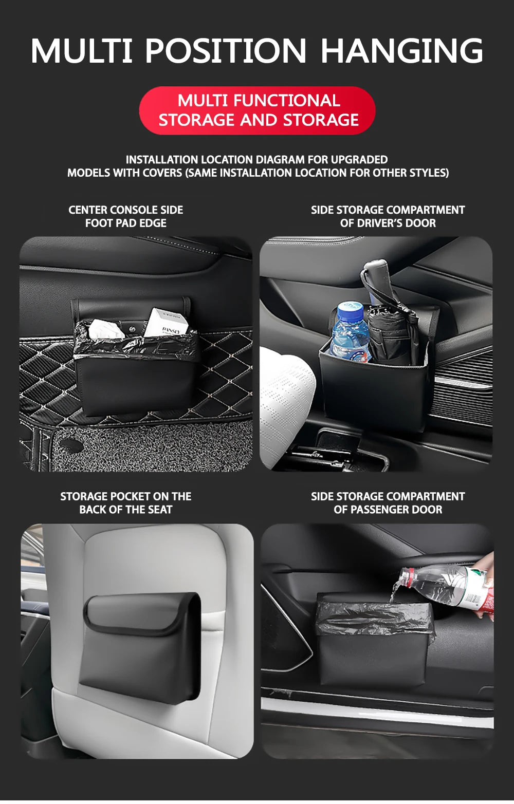 Car trash can Car door storage box foldable seat car Interior products