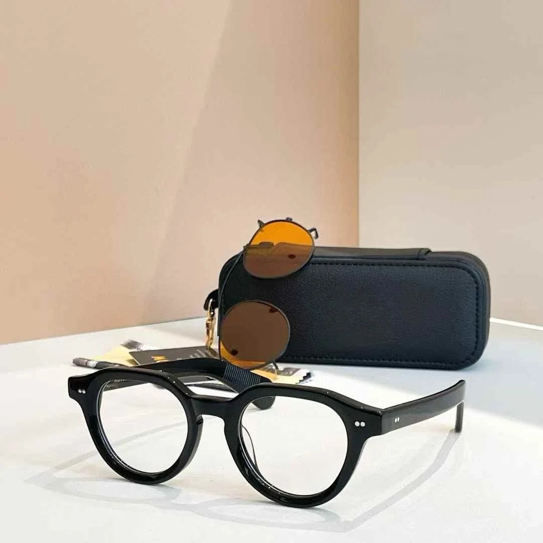 Moscot Baitsim handcrafted acetate clip-ons with iconic oval shape sunglasses