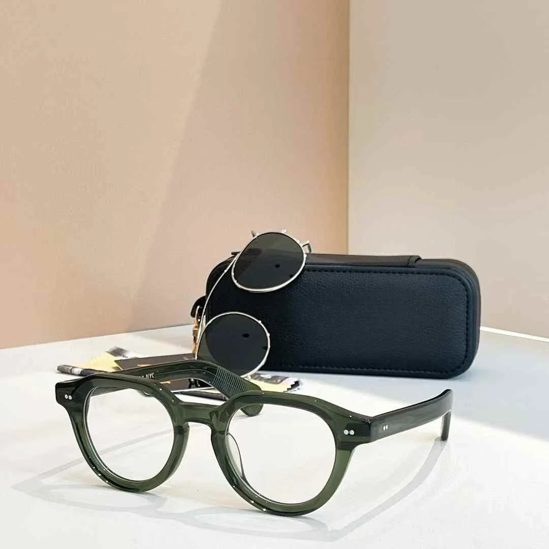 Moscot Baitsim handcrafted acetate clip-ons with iconic oval shape sunglasses