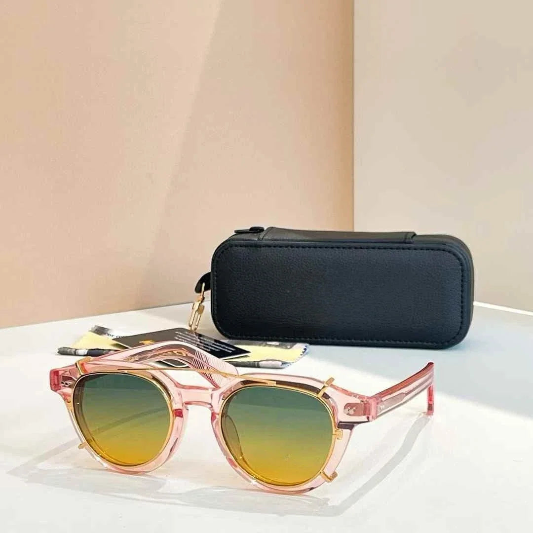 Moscot Baitsim handcrafted acetate clip-ons with iconic oval shape sunglasses