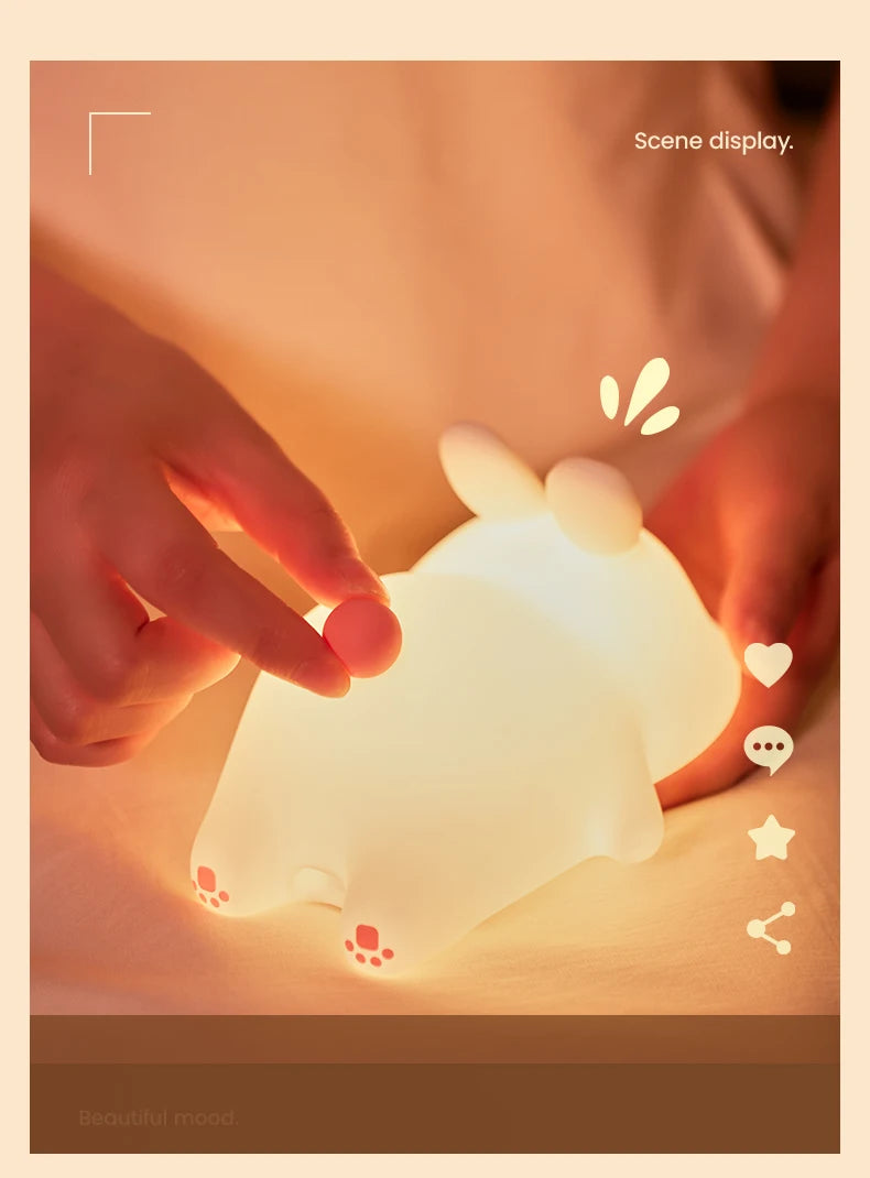 Cute animal LED night light – USB rechargeable amazing gift