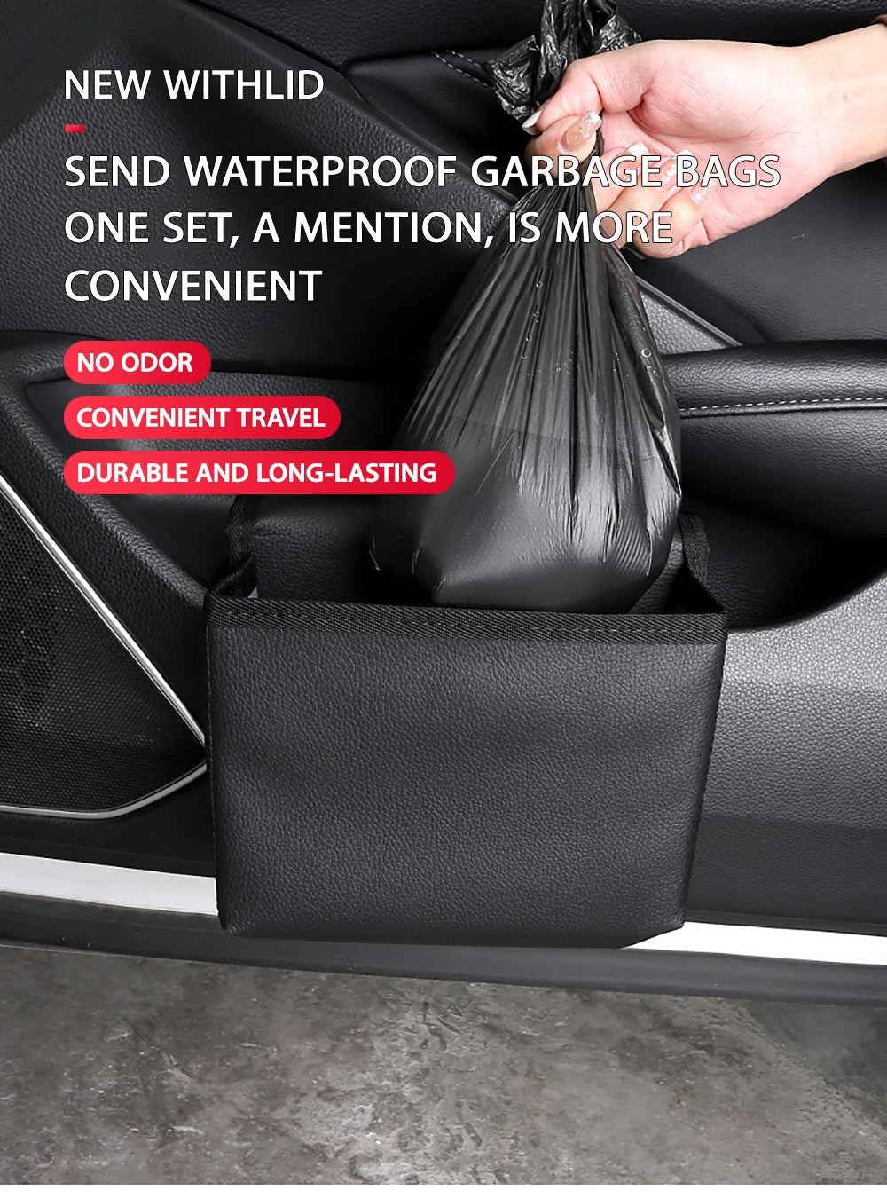 Car trash can Car door storage box foldable seat car Interior products