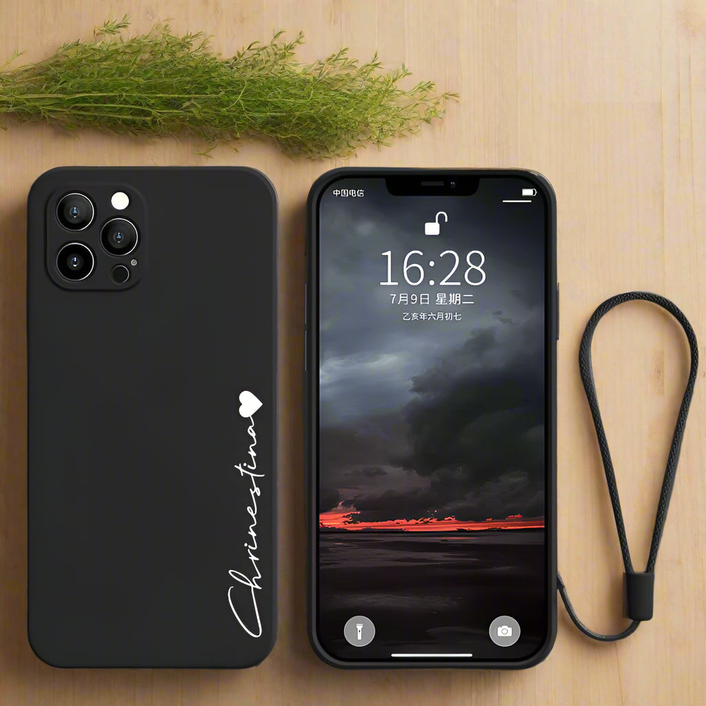 Your name case for iPhone soft liquid silicone shockproof diy cover,y
