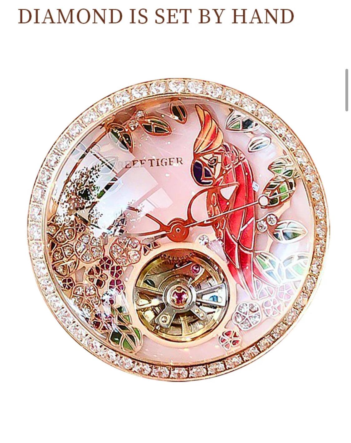 Women luxury fashion watch diamond automatic tourbillon - ARI