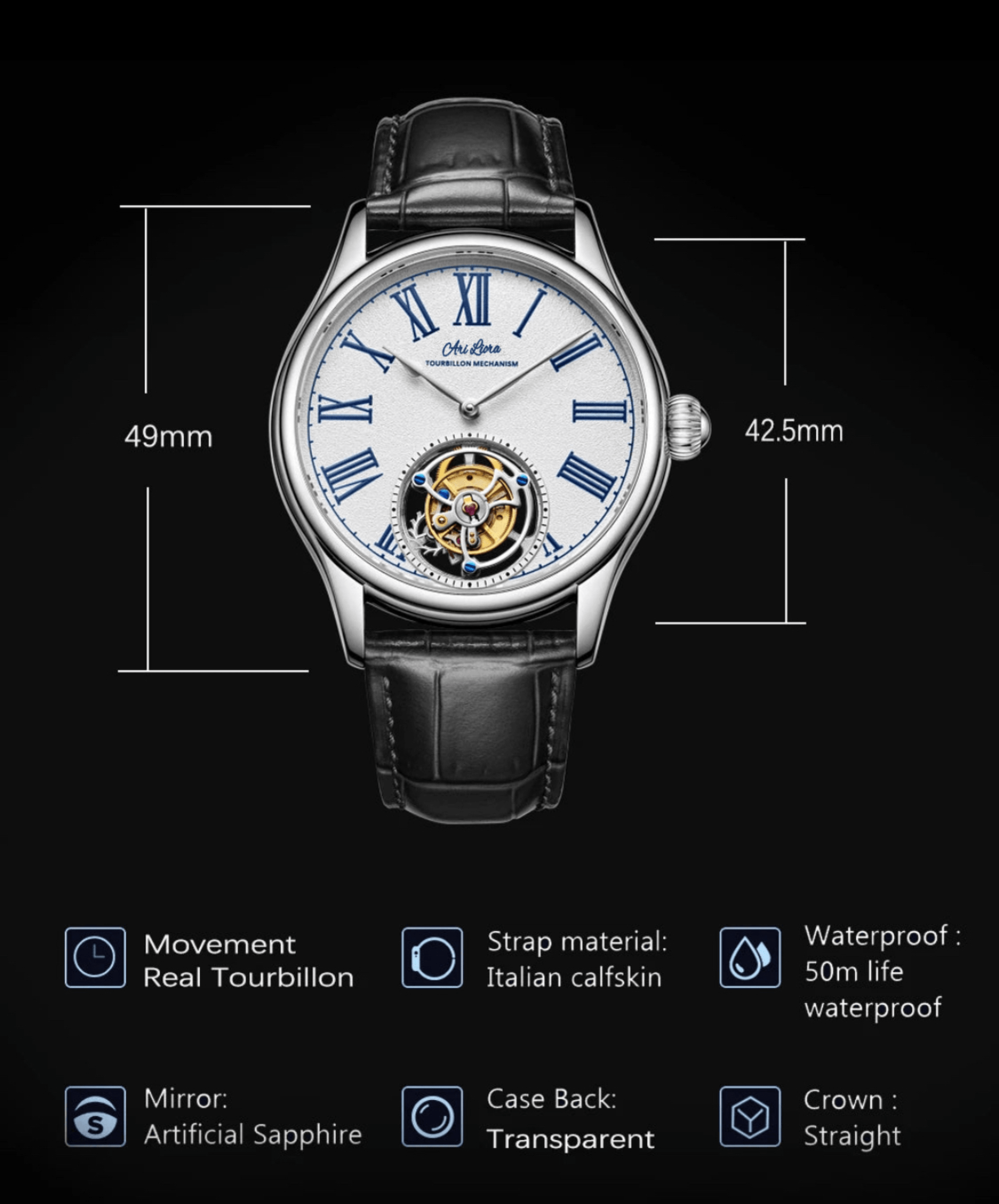 Ari LIORA Tourbillon watch masterpiece of craftsmanship skeleton - ARI
