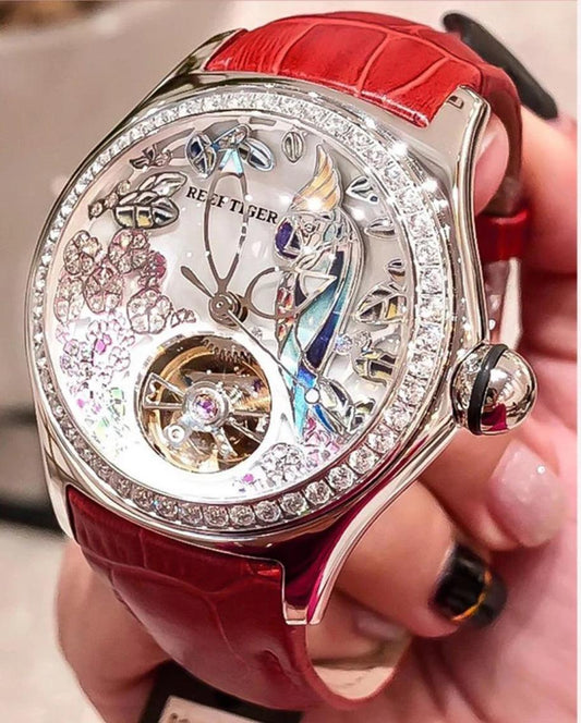 Women luxury fashion watch diamond automatic tourbillon - ARI