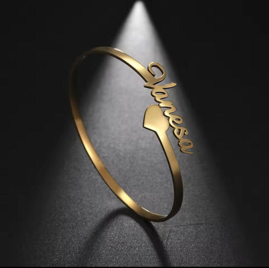 Fashion Custom Name Bracelet for Women Stainless Steel Personalized Bracelet Jewelry Bangle Femme Customized Gifts - ARI