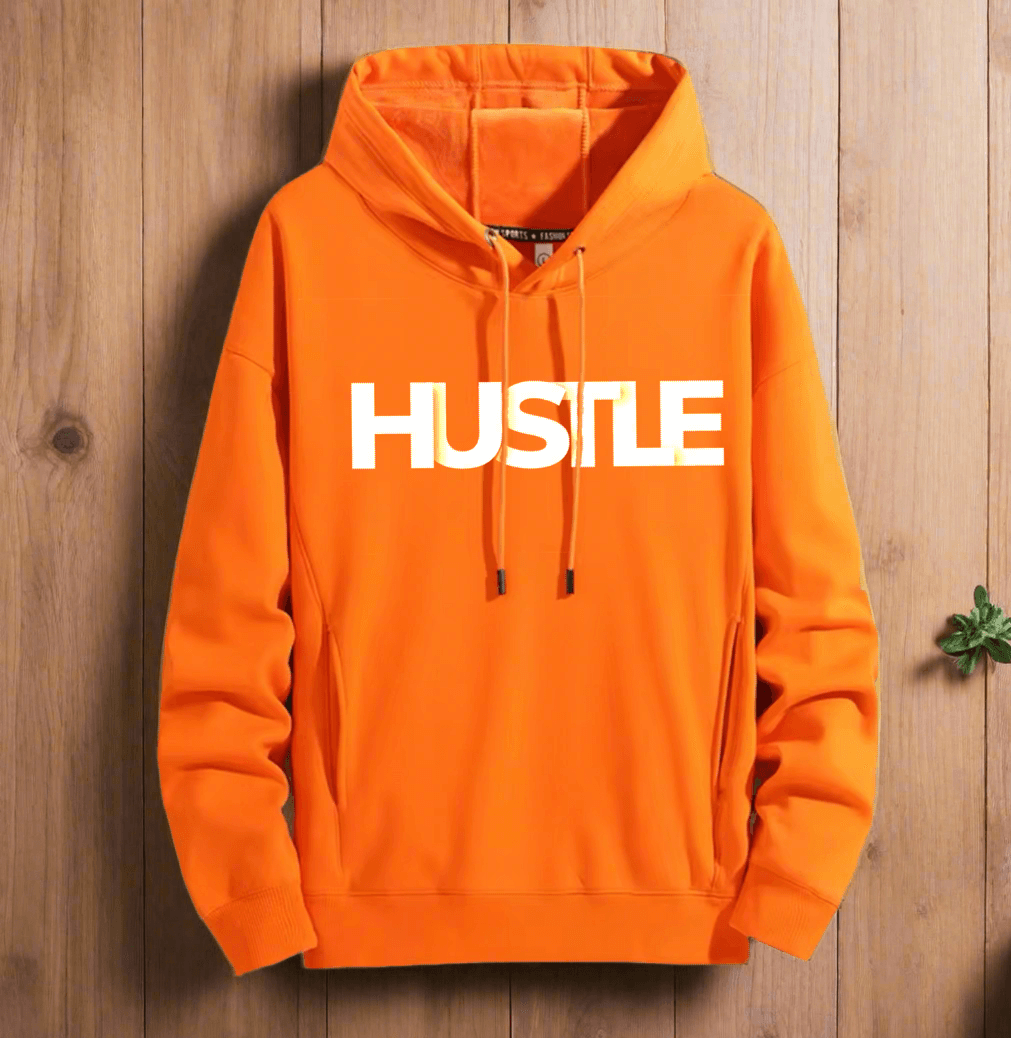 HUSTLE Art ,Winter plush hoodie warm and stylish for cold weather - ARI