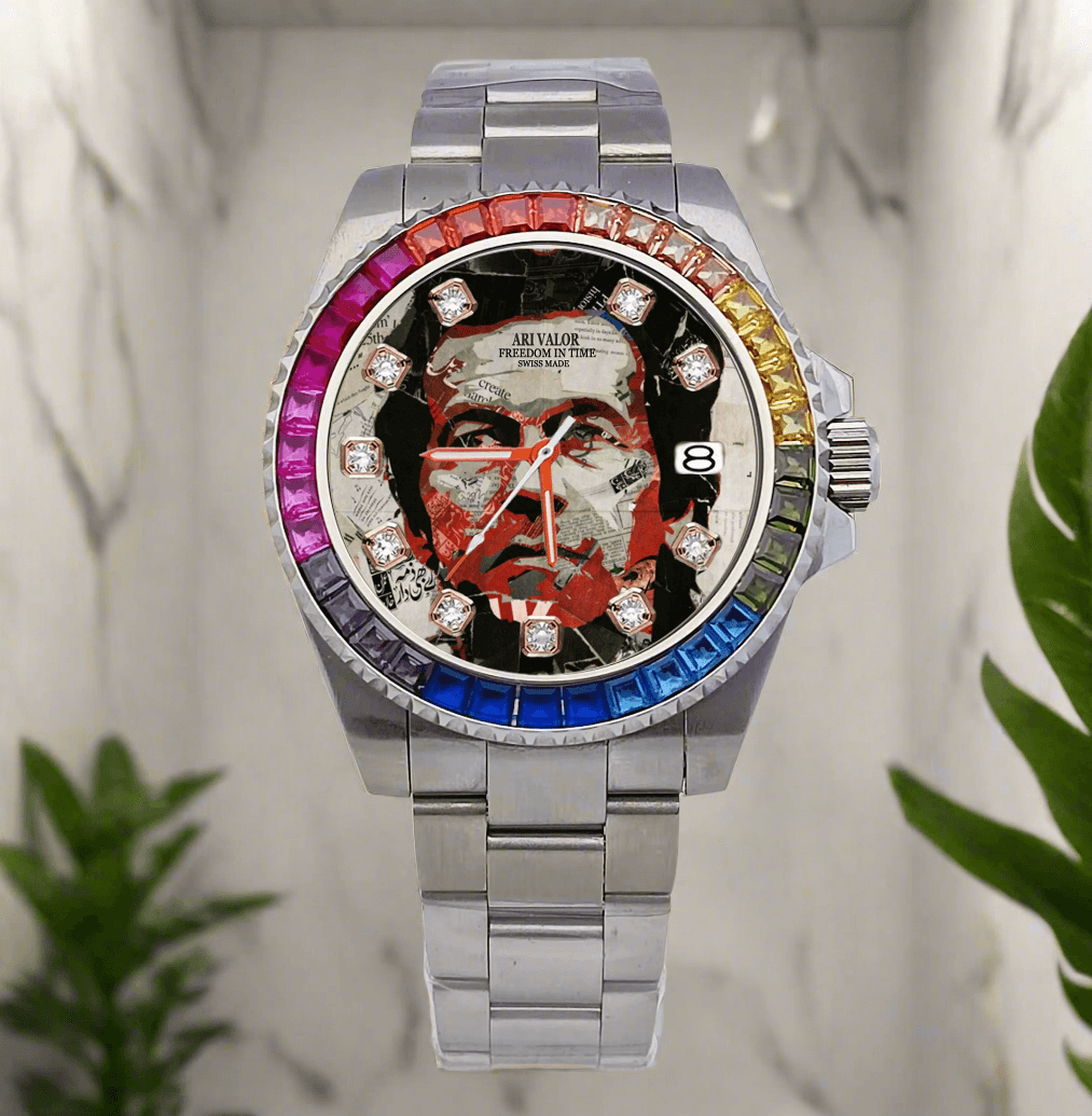 IMRAN KHAN watch sets stainless steel diamonds case,Choose your color & art - ARI