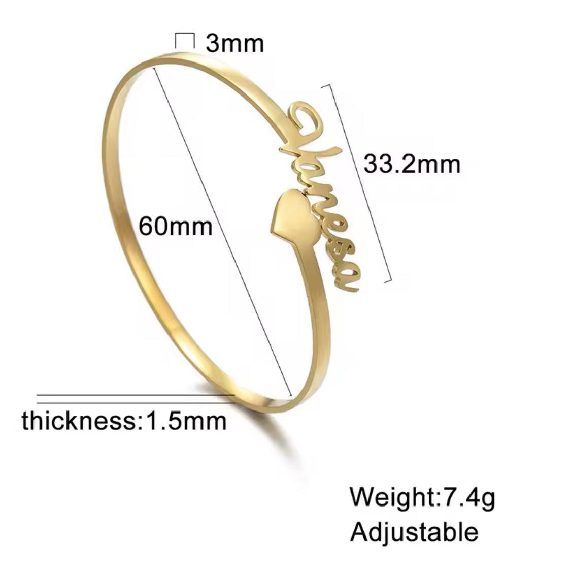 Fashion Custom Name Bracelet for Women Stainless Steel Personalized Bracelet Jewelry Bangle Femme Customized Gifts - ARI