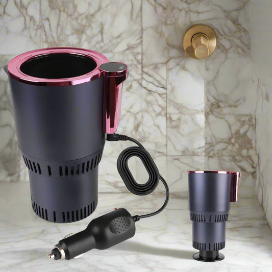2-in-1 smart car cup holder 12v heating and cooling bottle warmer with temp display