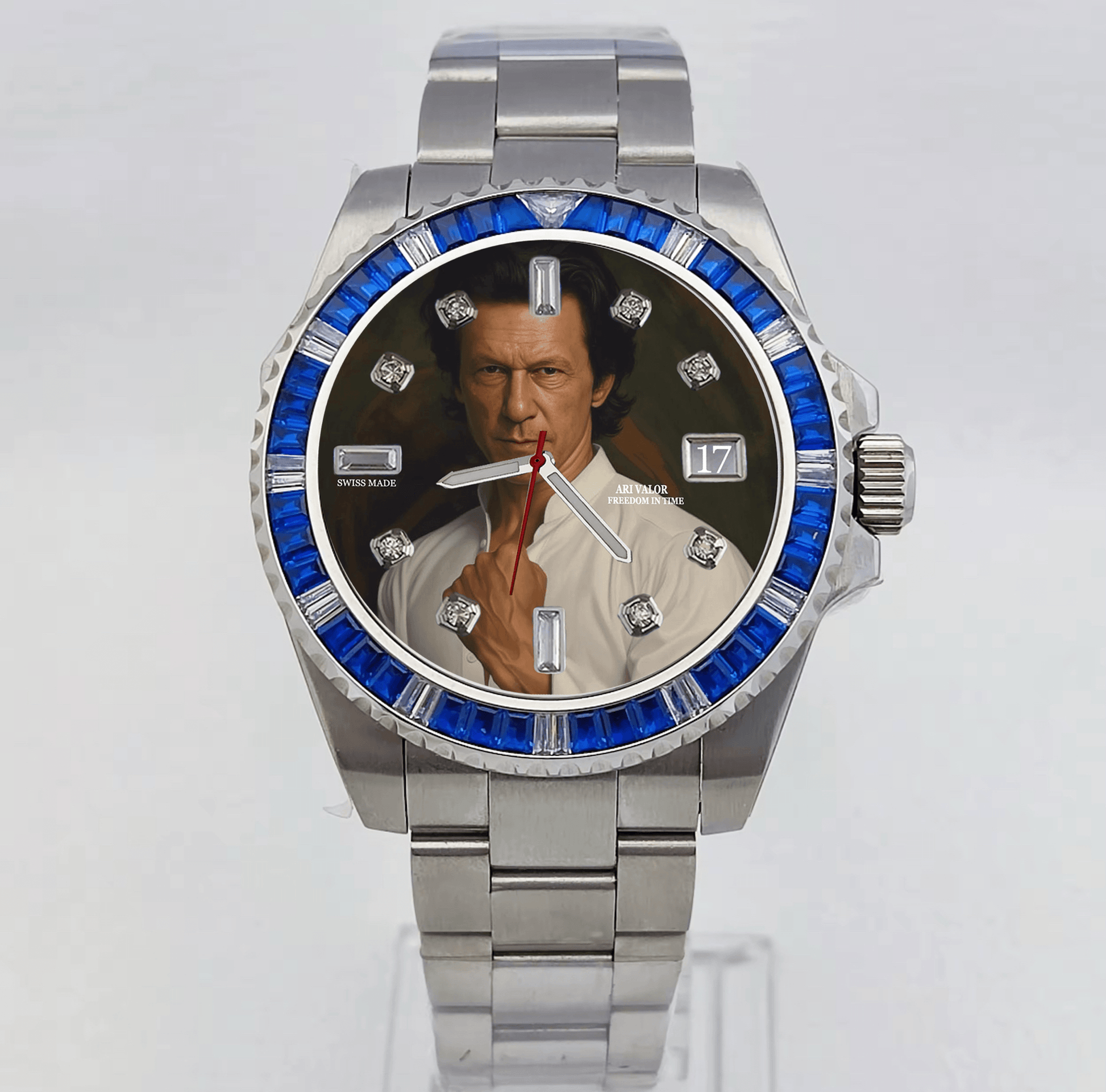 IMRAN KHAN watch sets stainless steel diamonds case,Choose your color & art - ARI