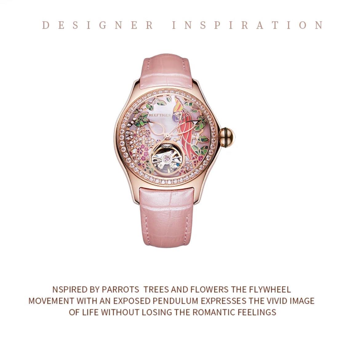 Women luxury fashion watch diamond automatic tourbillon - ARI