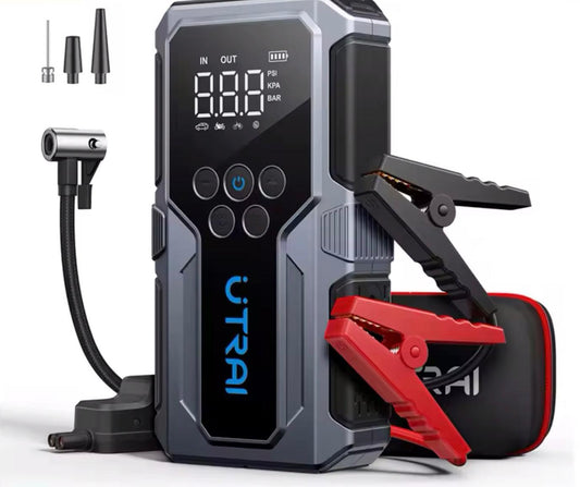 utrai 150psi air pump car battery emergency boosters, 1500a car jump starter power bank, portable starting device car starter, new - ARI