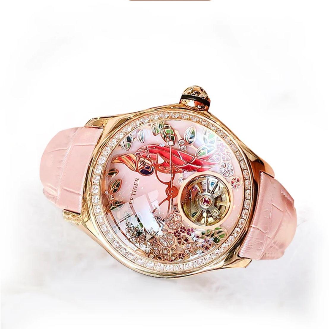 Women luxury fashion watch diamond automatic tourbillon - ARI