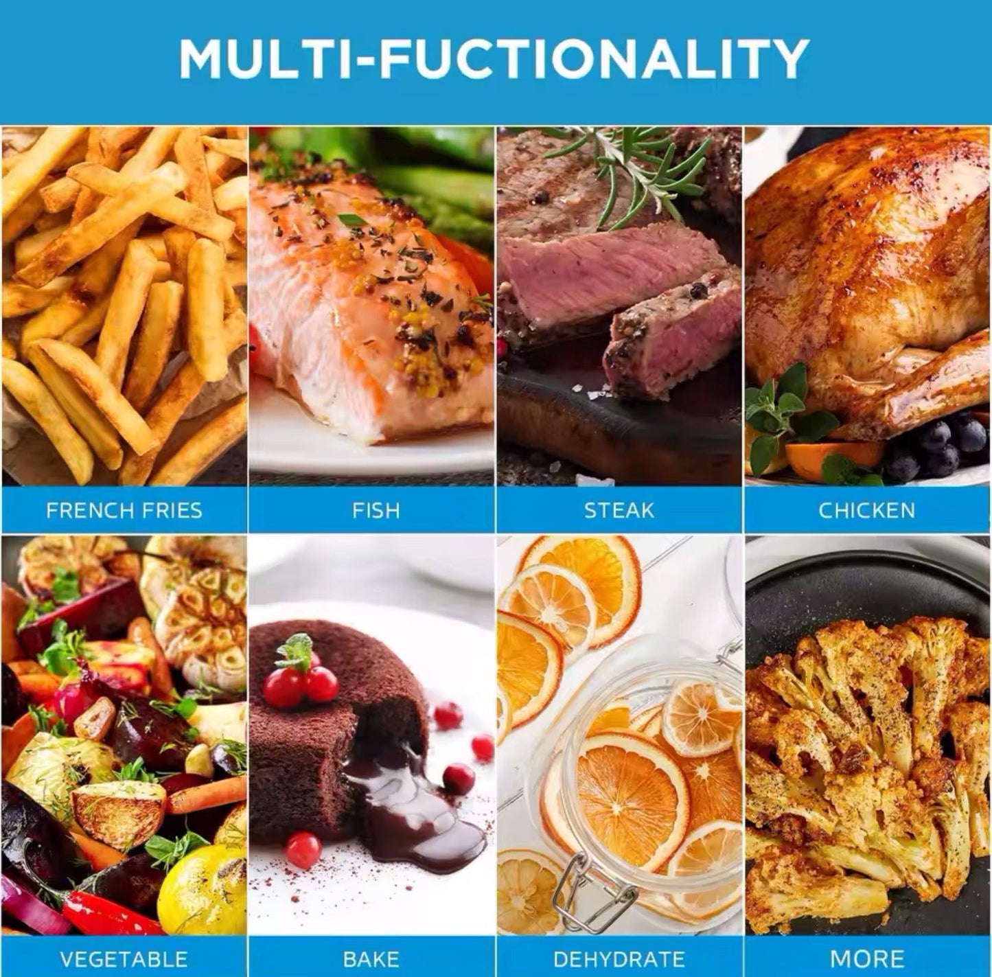 Hot air Fryer Large capacity, heats press technology, 90% Less Oil, Energy and Time Saving midea - ARI