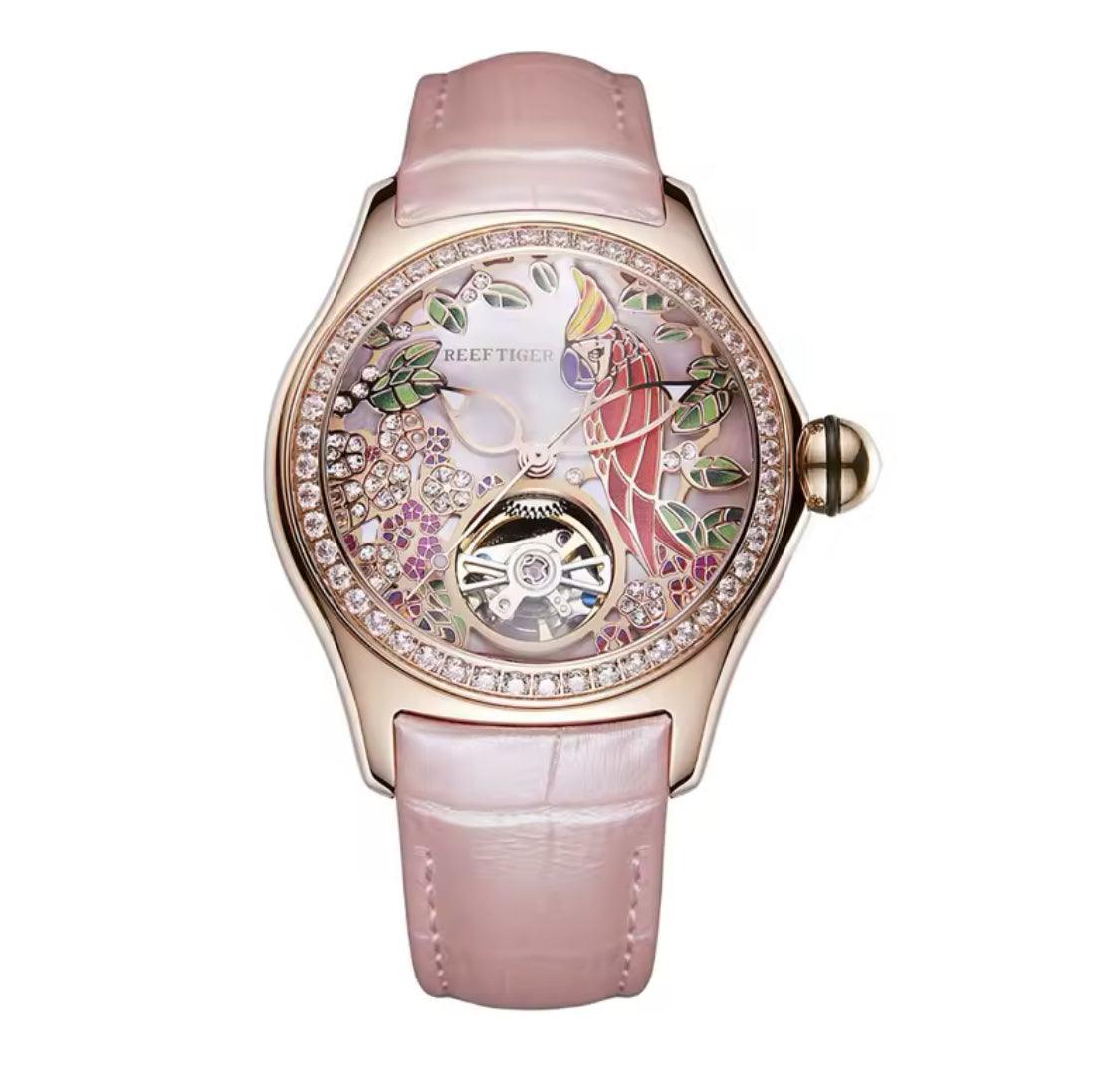 Women luxury fashion watch diamond automatic tourbillon - ARI