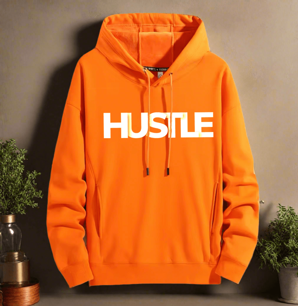 HUSTLE Art ,Winter plush hoodie warm and stylish for cold weather - ARI