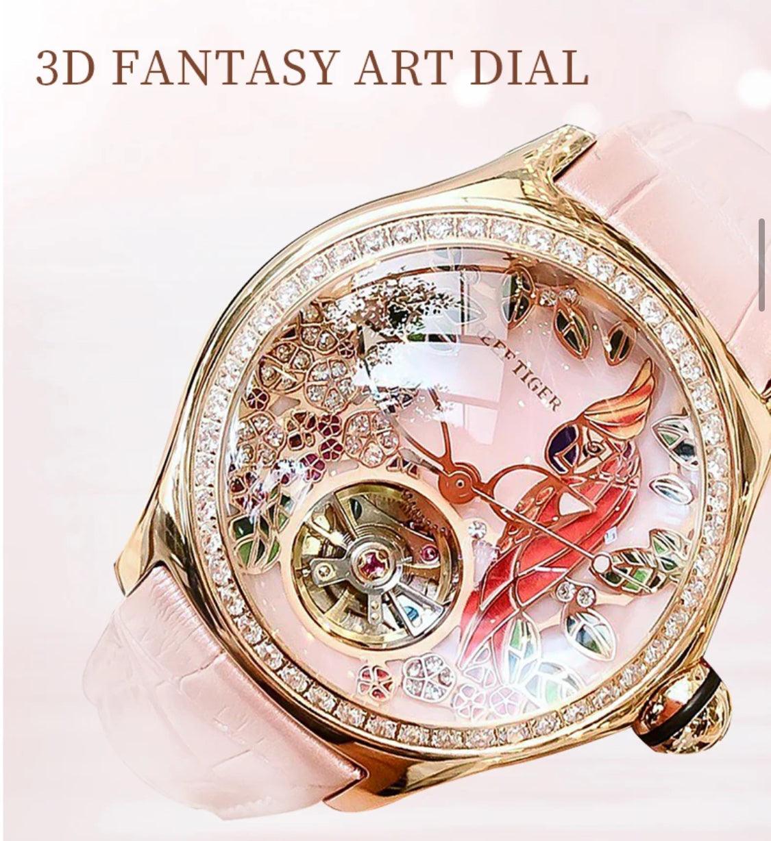 Women luxury fashion watch diamond automatic tourbillon - ARI