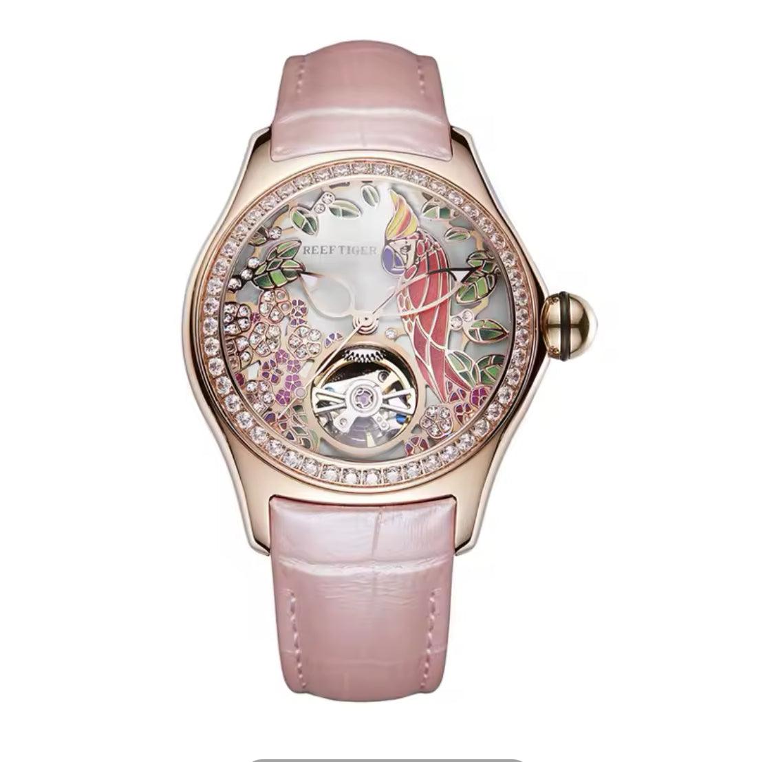 Women luxury fashion watch diamond automatic tourbillon - ARI