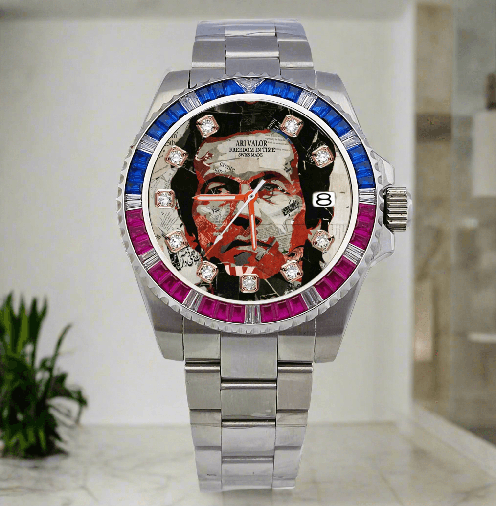 IMRAN KHAN watch sets stainless steel diamonds case,Choose your color & art - ARI