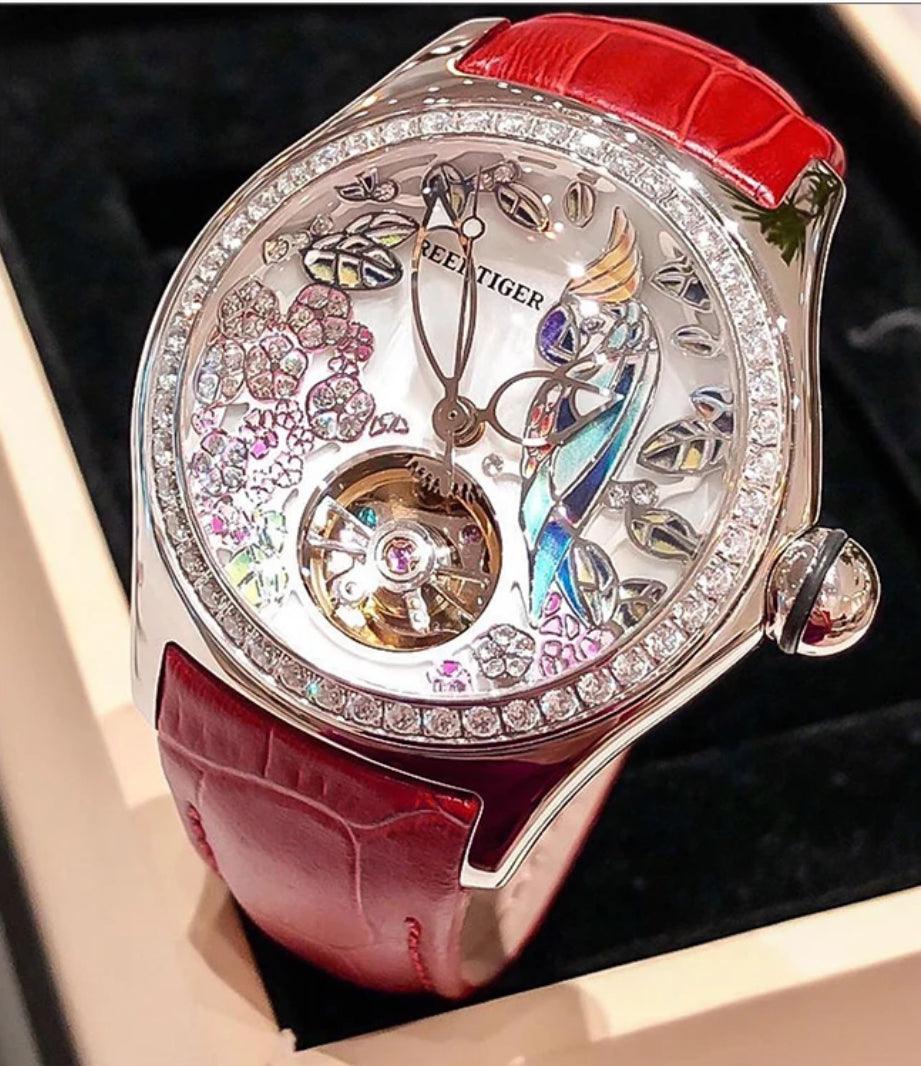 Women luxury fashion watch diamond automatic tourbillon - ARI