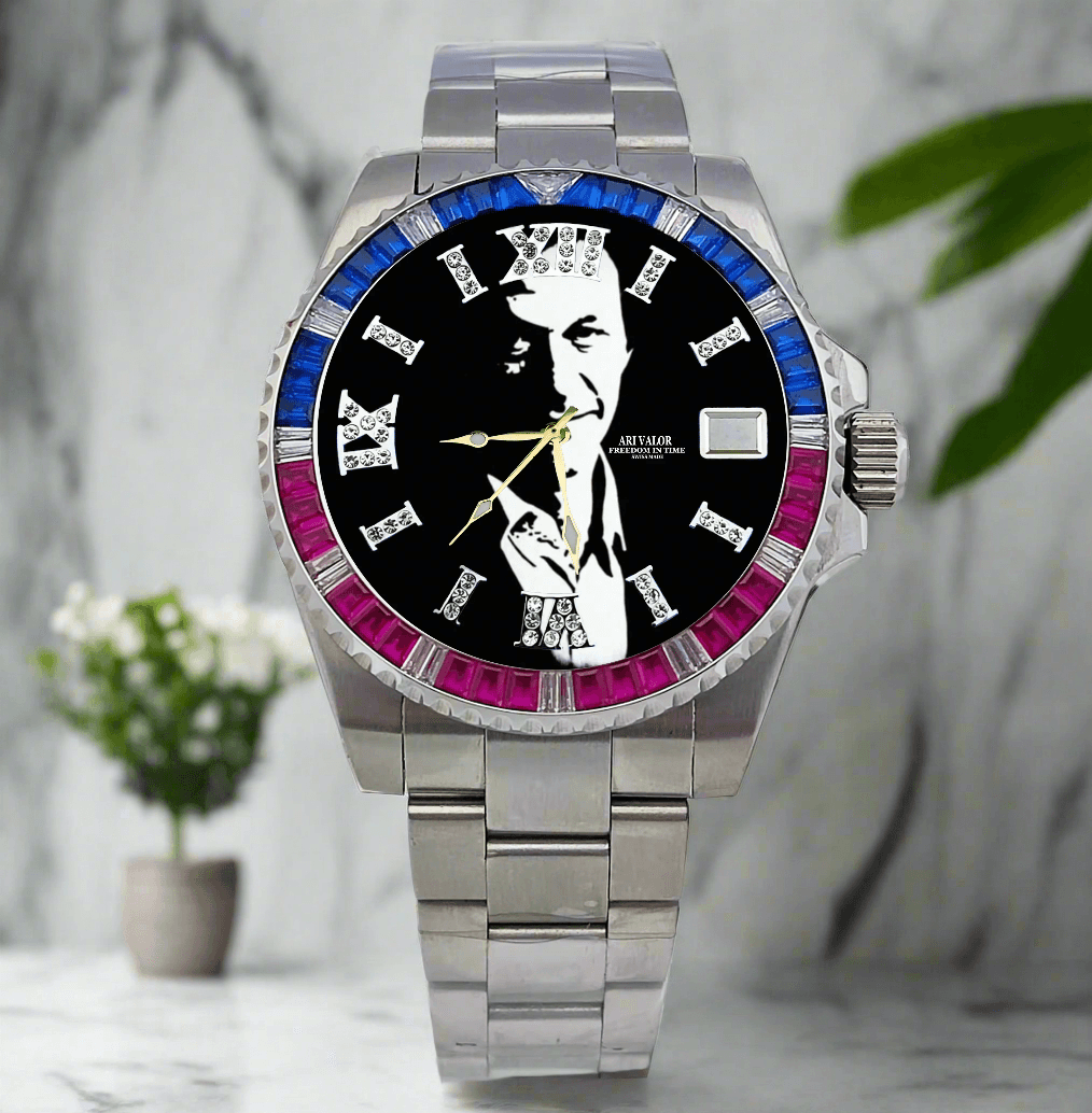 IMRAN KHAN watch sets stainless steel diamonds case,Choose your color & art - ARI