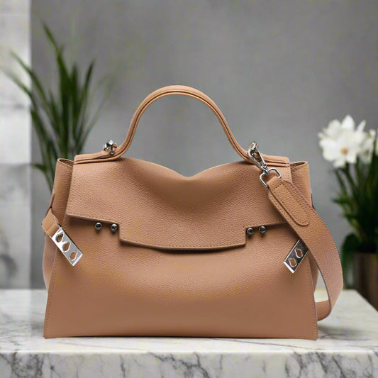 ARI luxury soft cowhide leather shoulder bag fashionable, roomy & durable women trend,uy