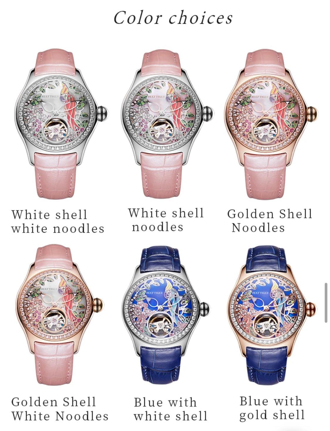 Women luxury fashion watch diamond automatic tourbillon - ARI