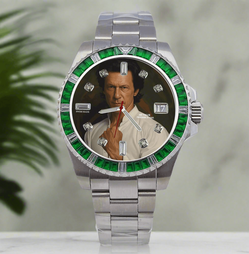 IMRAN KHAN watch sets stainless steel diamonds case,Choose your color & art - ARI