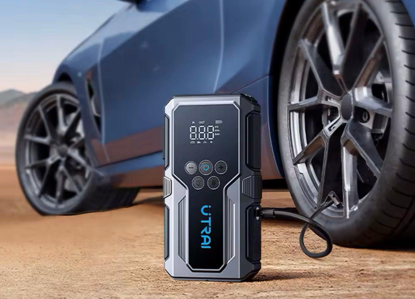 utrai 150psi air pump car battery emergency boosters, 1500a car jump starter power bank, portable starting device car starter, new - ARI