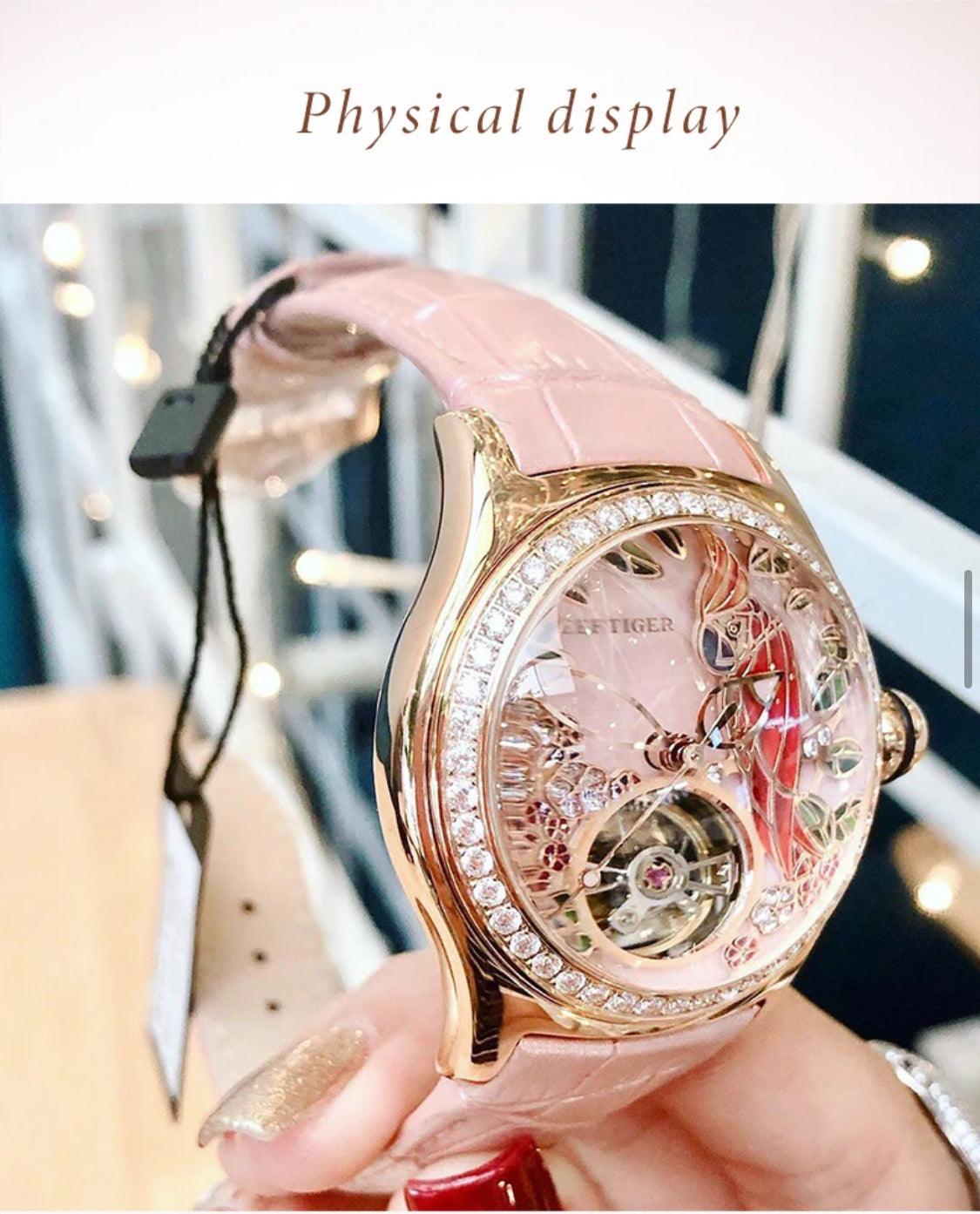 Women luxury fashion watch diamond automatic tourbillon - ARI