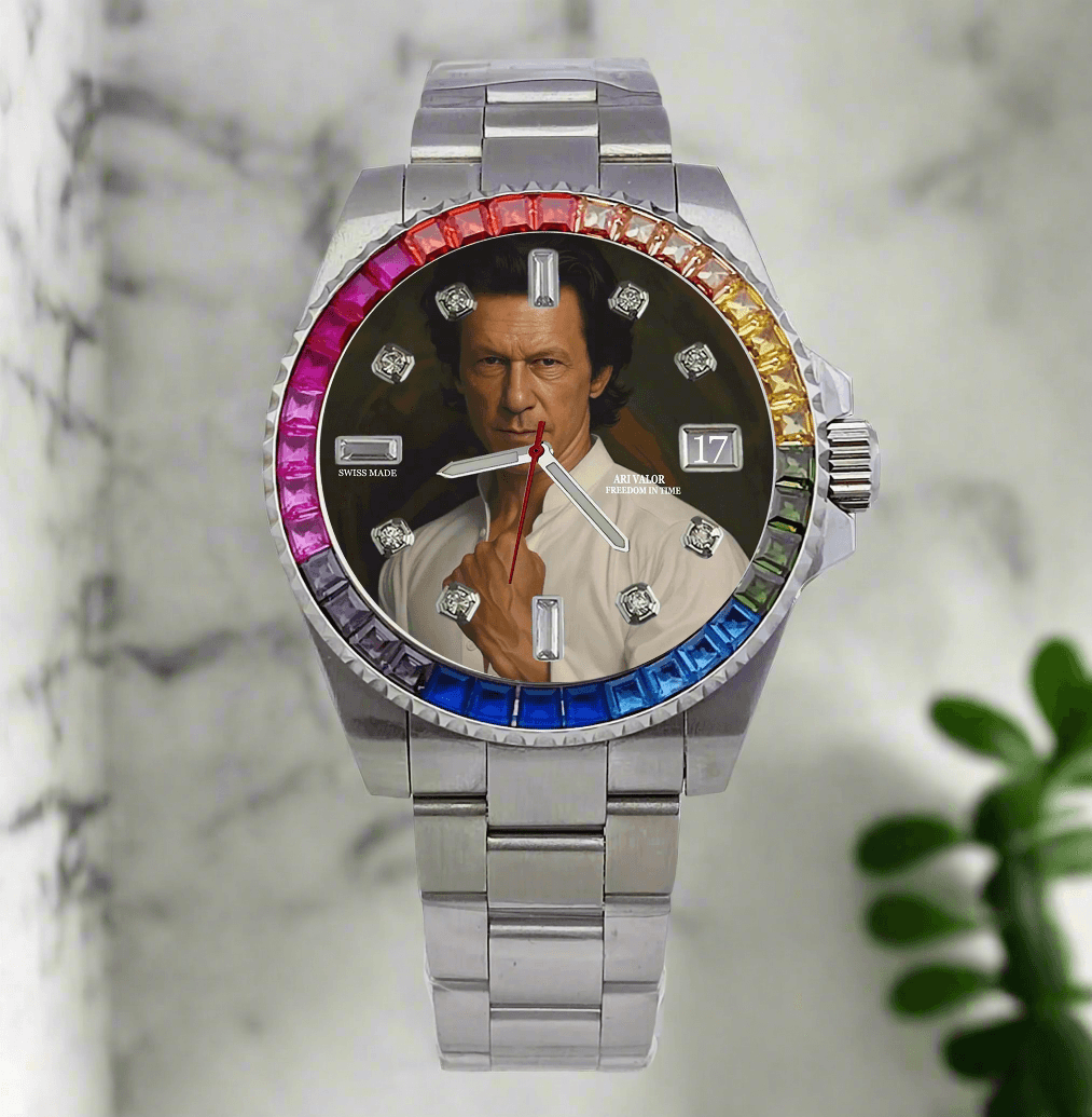 IMRAN KHAN watch sets stainless steel diamonds case,Choose your color & art - ARI