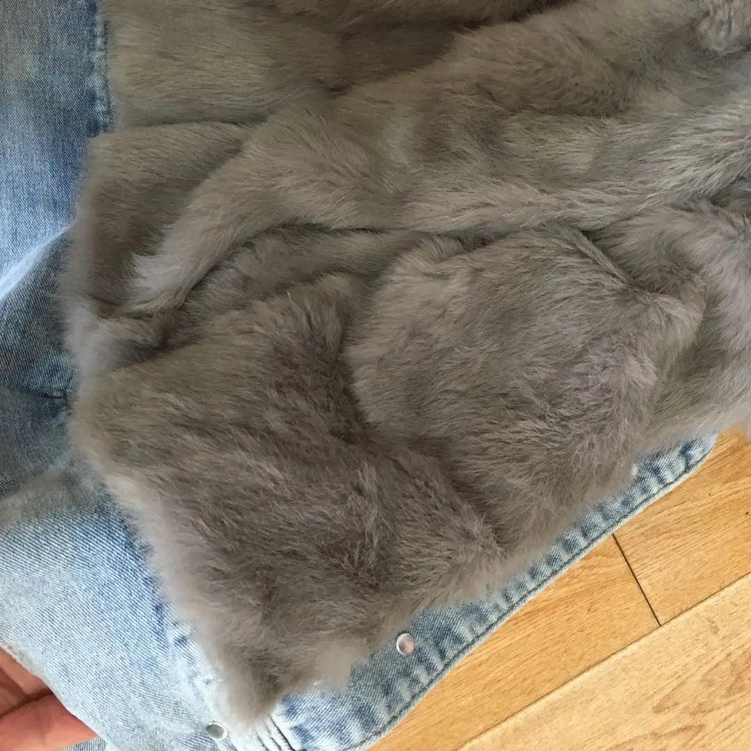 Limited availability Real Fox fur thick warm denim parkas female winter coat - ARI