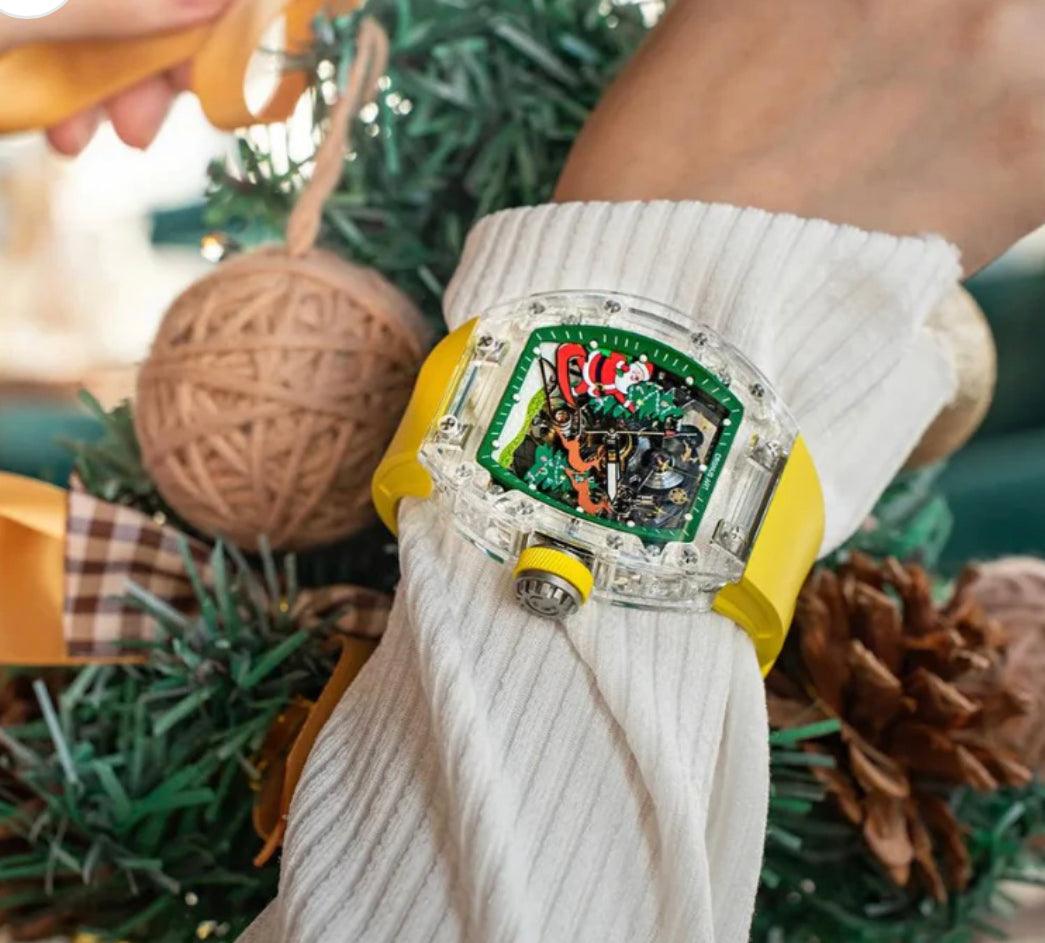 Greek mythology Cronus piece of watch in Cronus Art fluoro rubber strap skeleton christmas dial - ARI