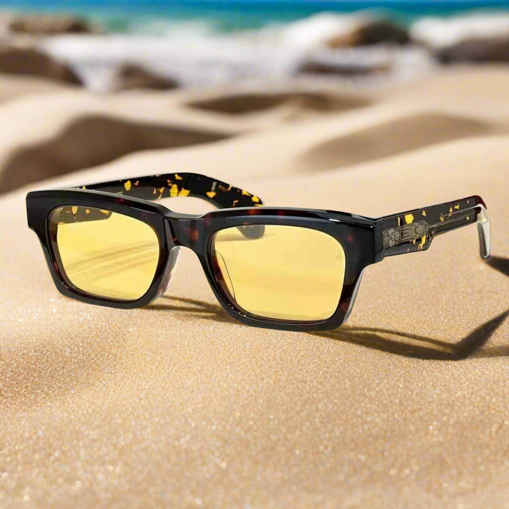 JMM ASHCROFT thick acetate square style sunglasses