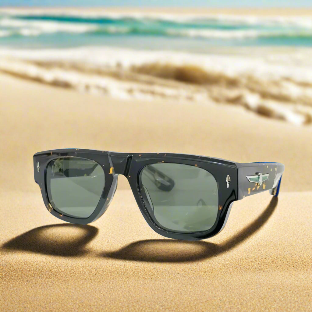 Jacque Marie Mage,THUNDERCLOUD thick solid acetate square Design sunglasses