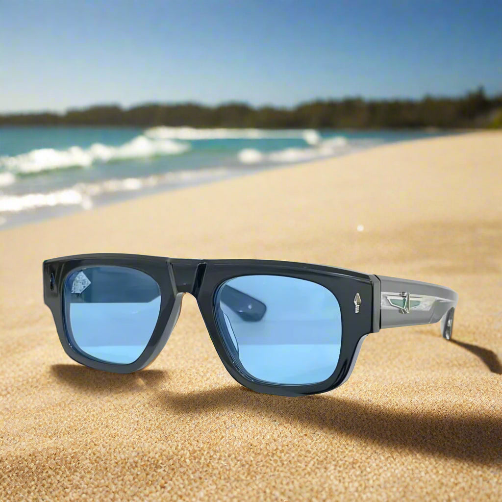 Jacque Marie Mage,THUNDERCLOUD thick solid acetate square Design sunglasses