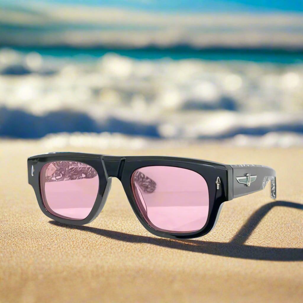 Jacque Marie Mage,THUNDERCLOUD thick solid acetate square Design sunglasses